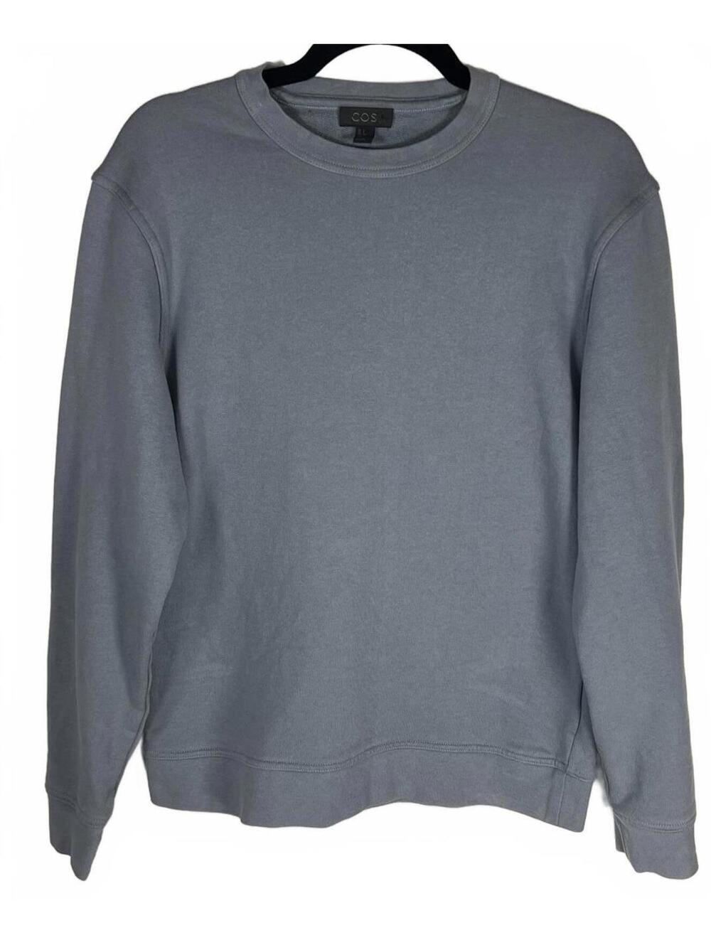 COS Muted Blue Pullover •Soft French Terry Minimalist Clean Aesthetic Size Small